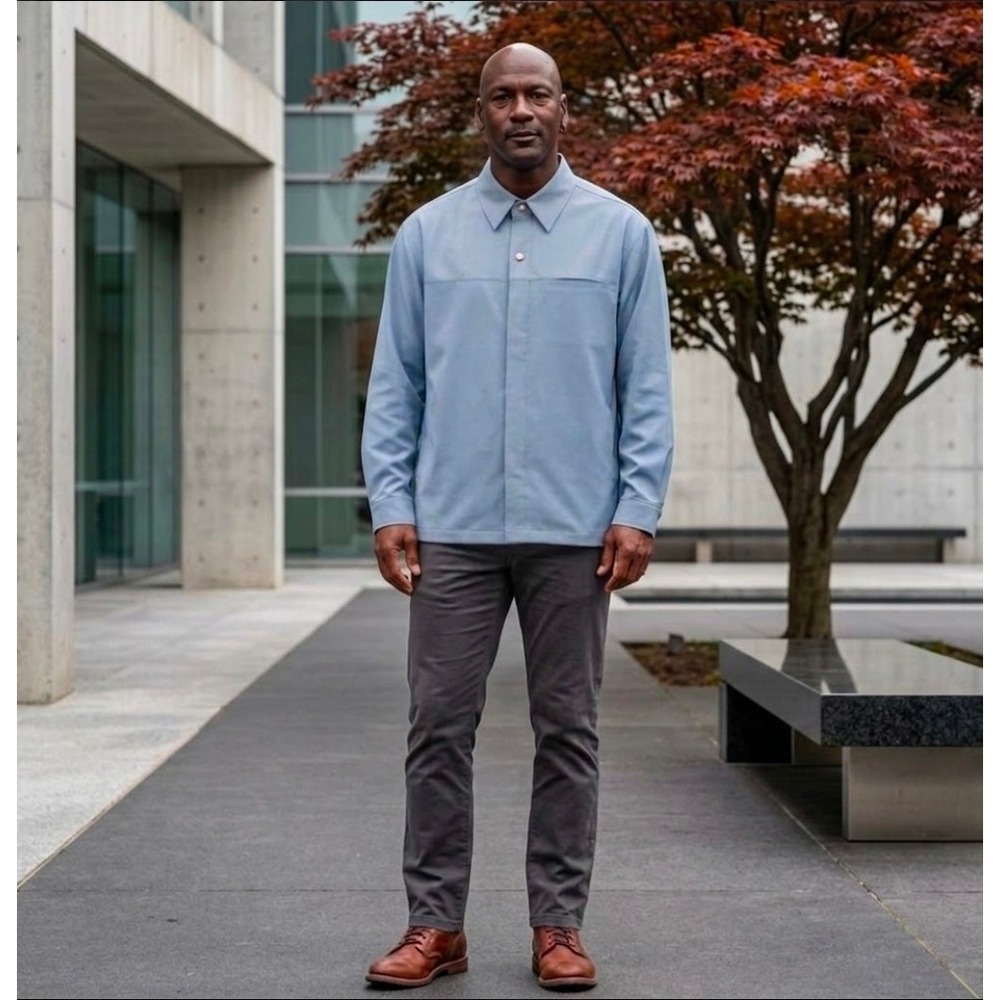Jordan Brand Vintage Blue Button Up Shirt Jacket Mens XXL Streetwear Retro Coat